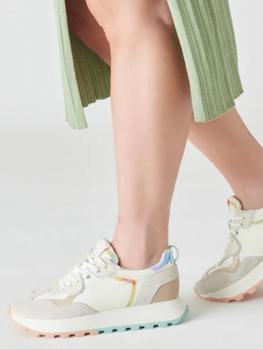 DOLCE VITA x GREATS REUBIN PRIDE SNEAKERS WHITE MULTI SUEDE